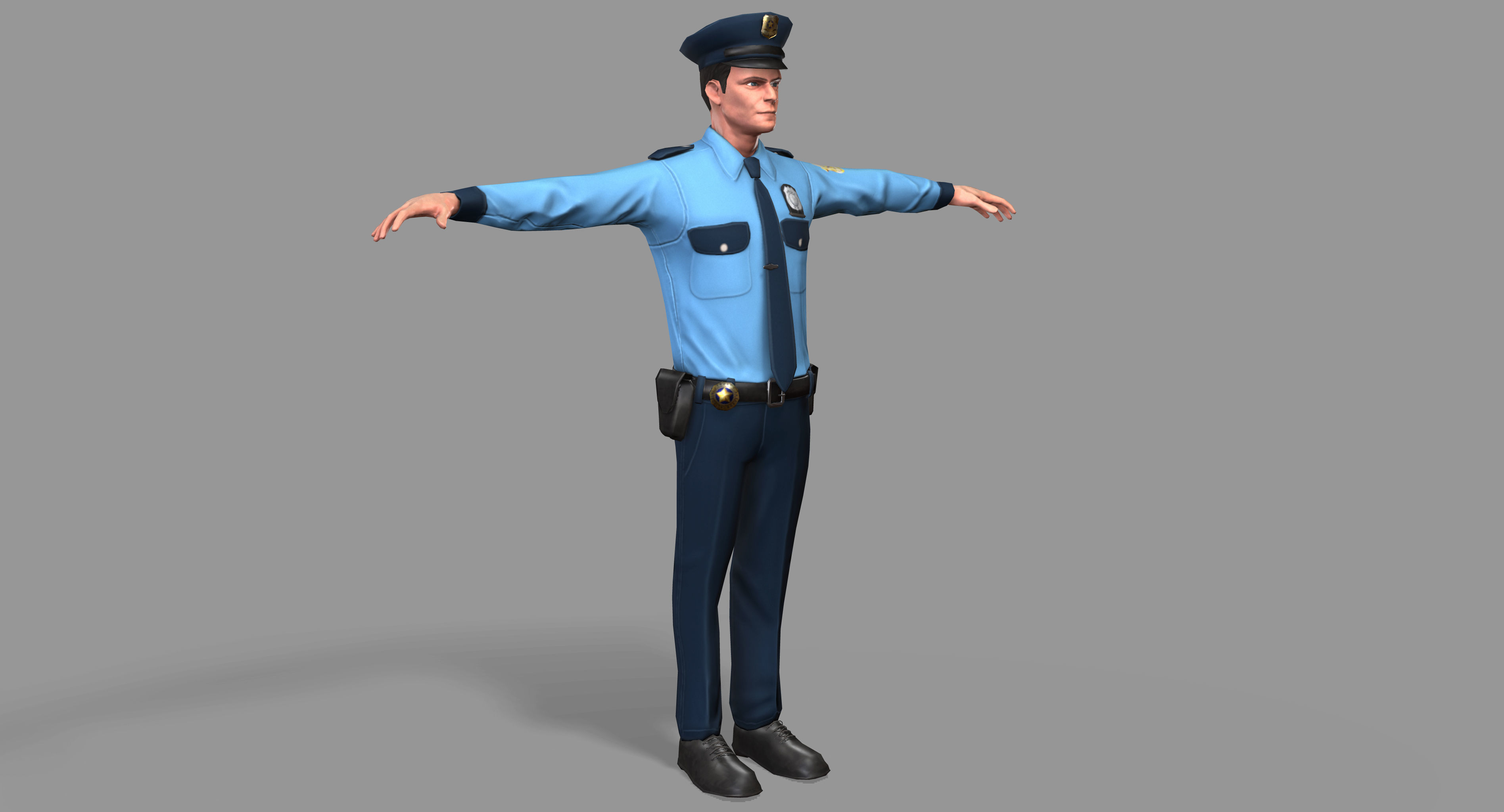 Policeman Low-poly 3D model_2