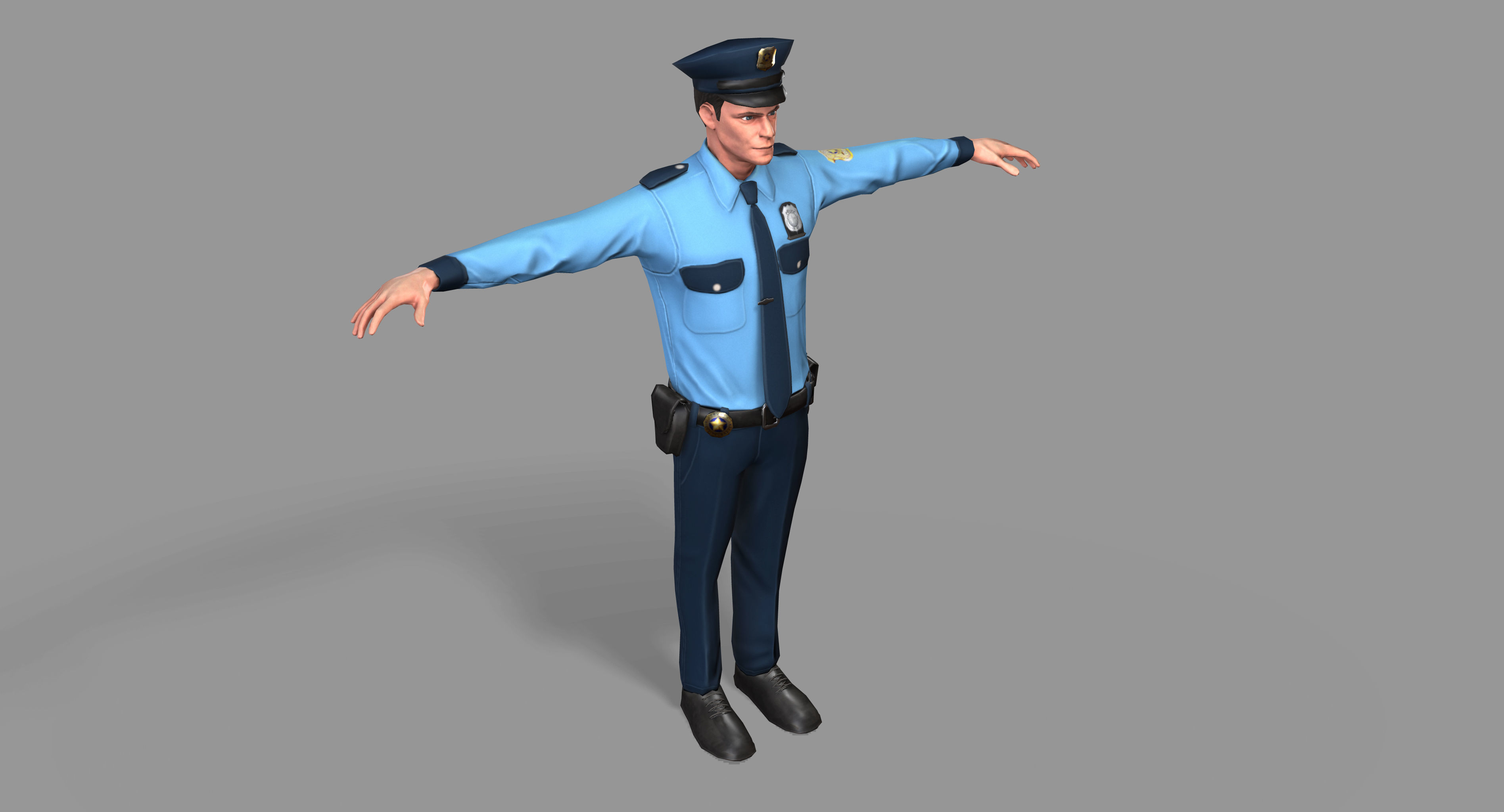 Policeman Low-poly 3D model_9