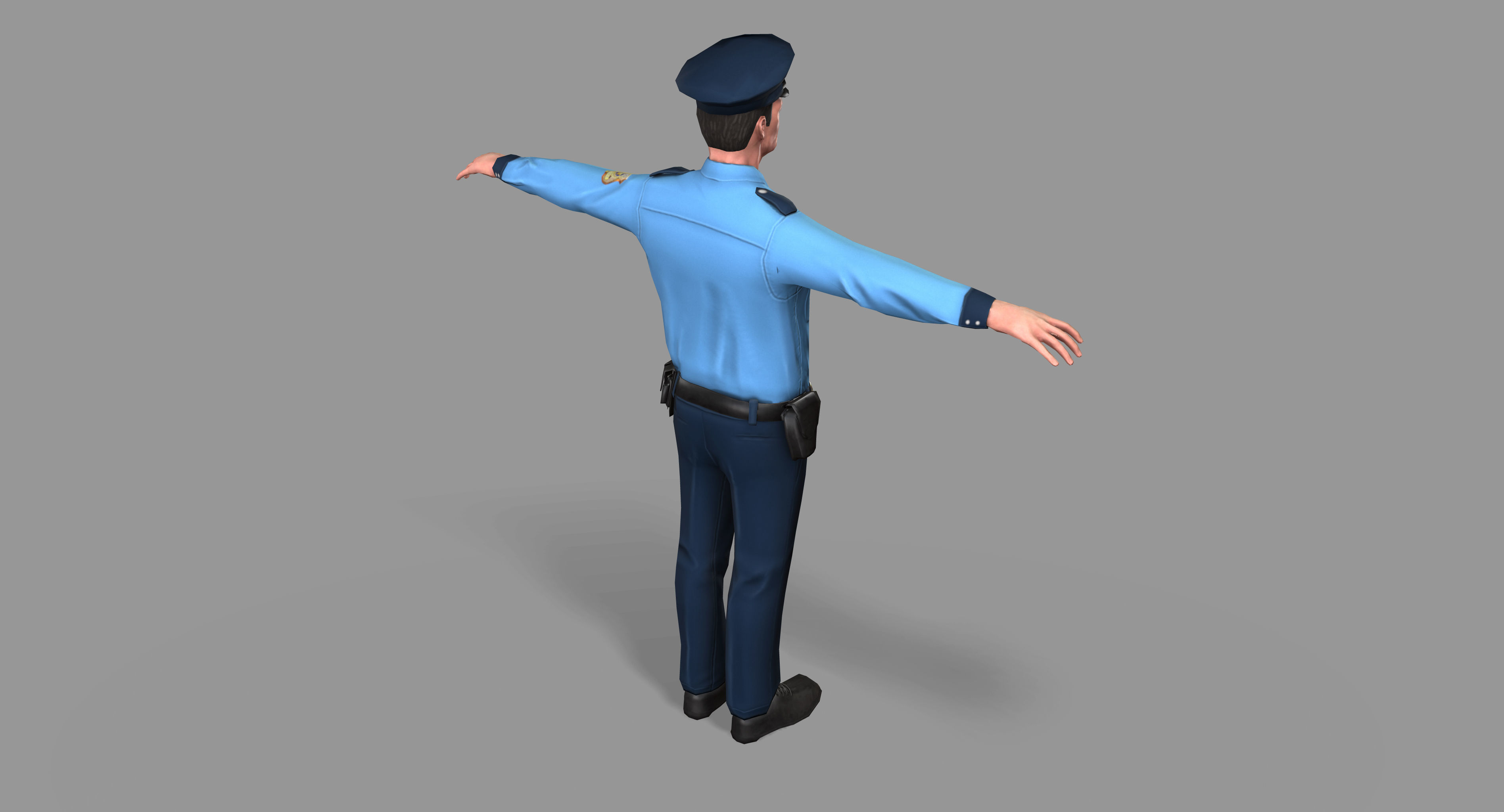 Policeman Low-poly 3D model_11