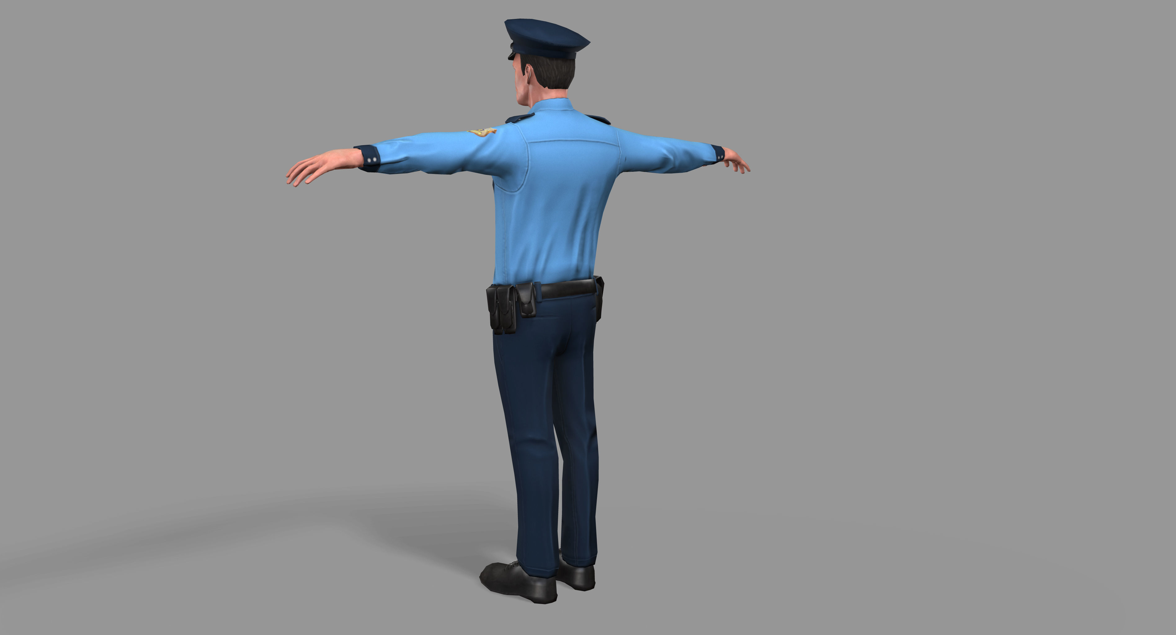 Policeman Low-poly 3D model_6