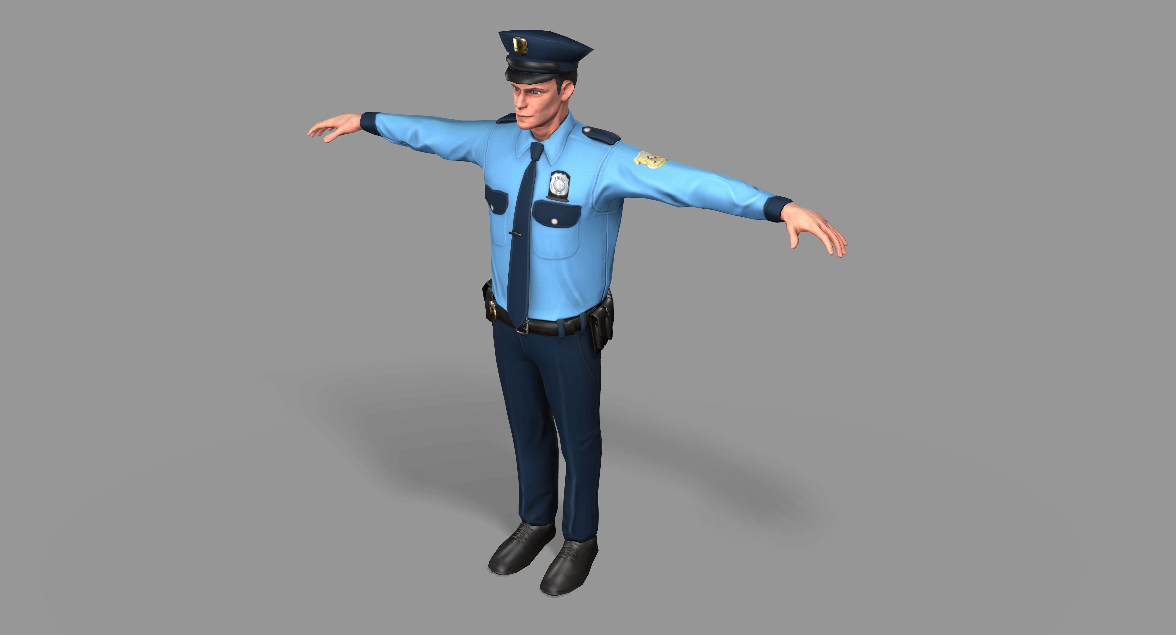 Policeman Low-poly 3D model_15