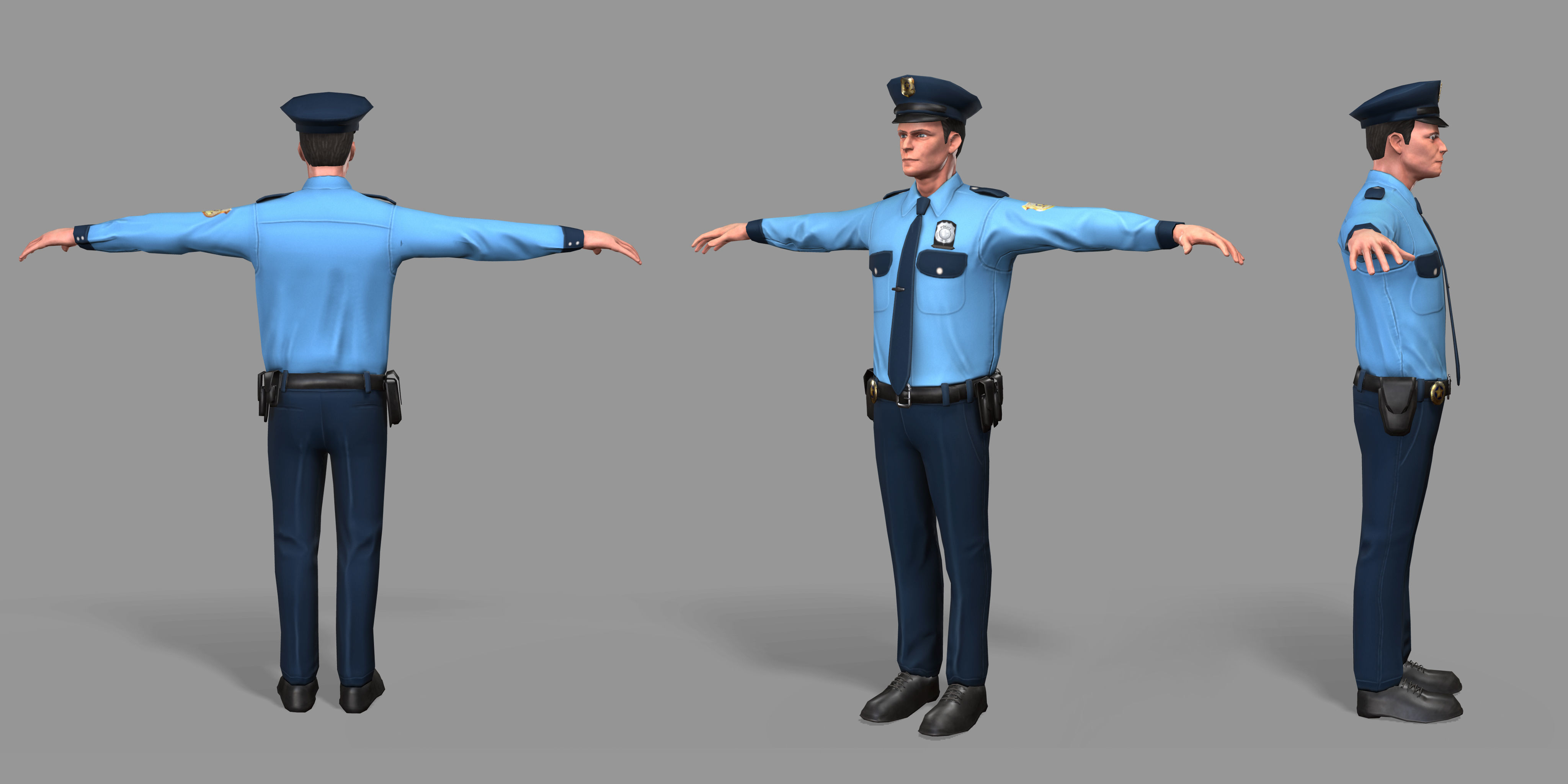 Policeman Low-poly 3D model_28