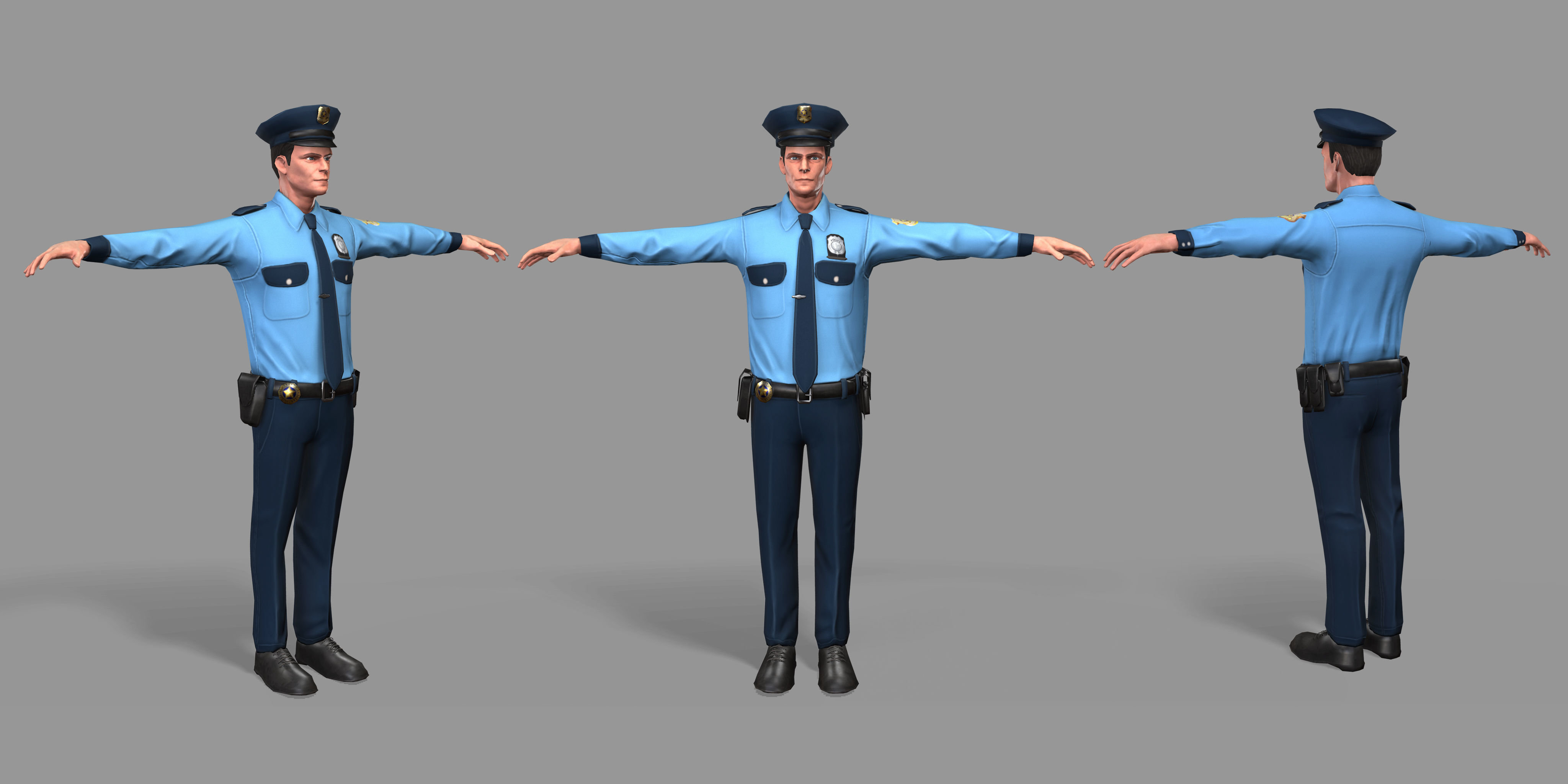 Policeman Low-poly 3D model_27