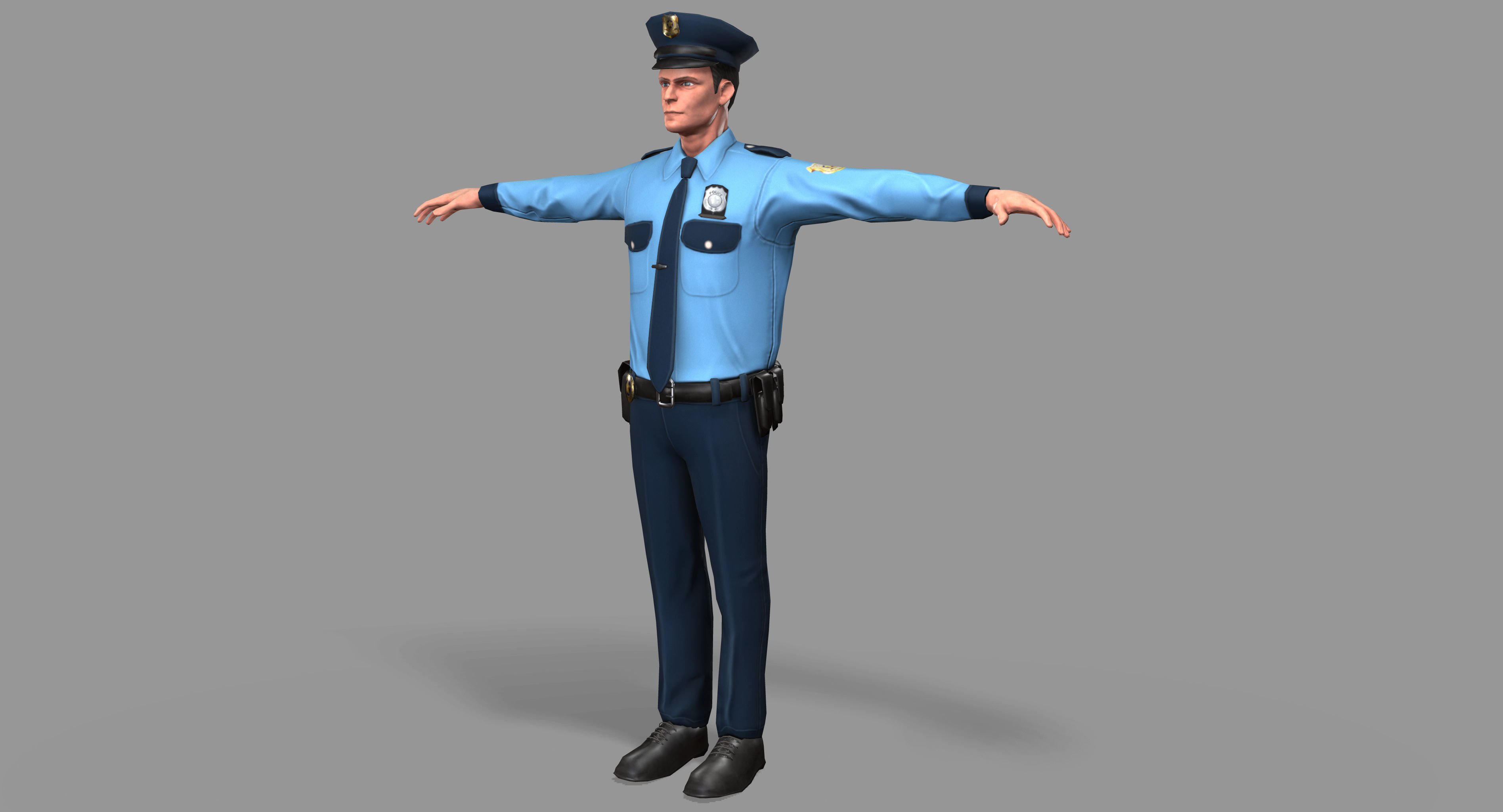Policeman Low-poly 3D model_8