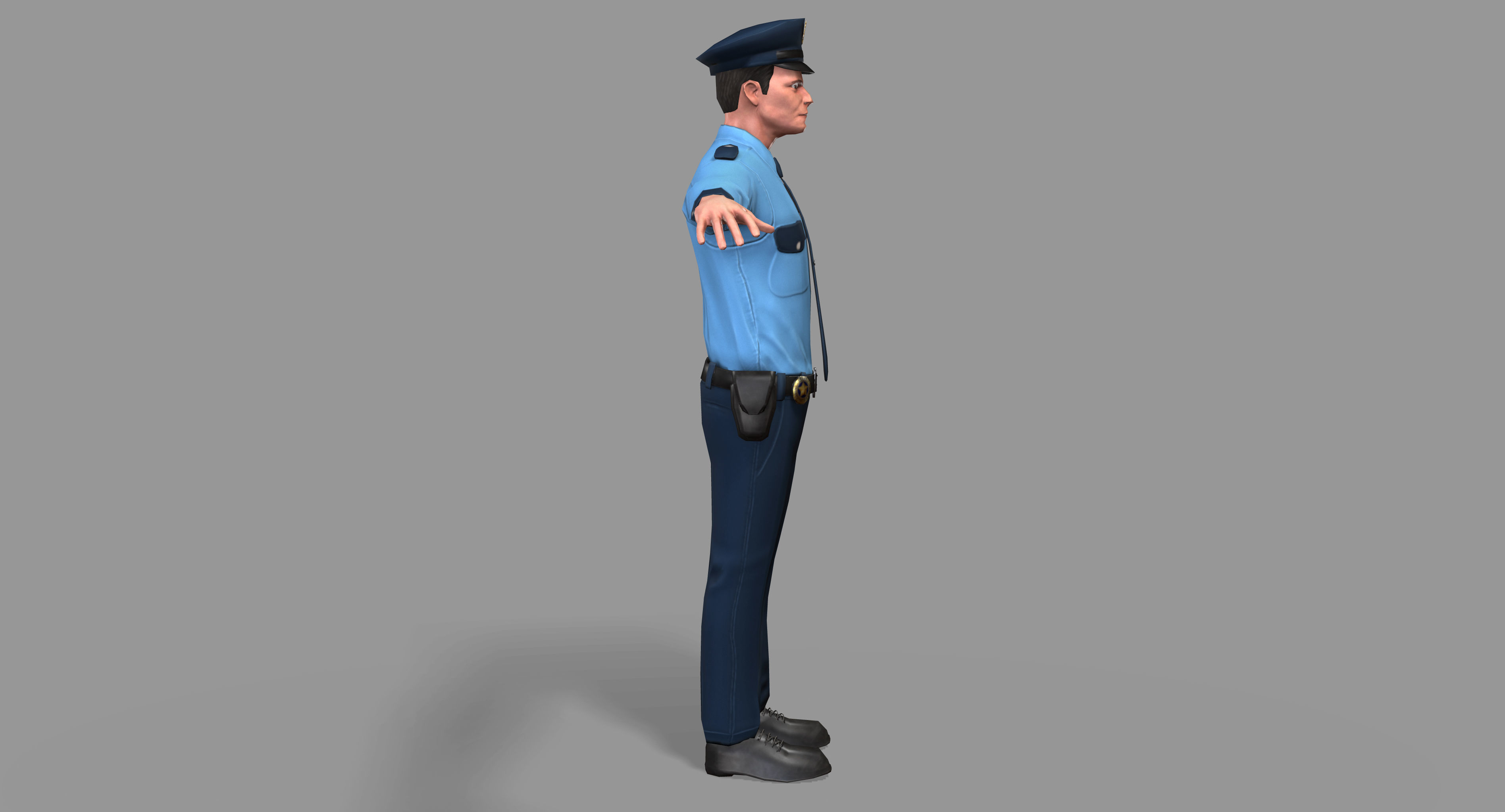 Policeman Low-poly 3D model_3