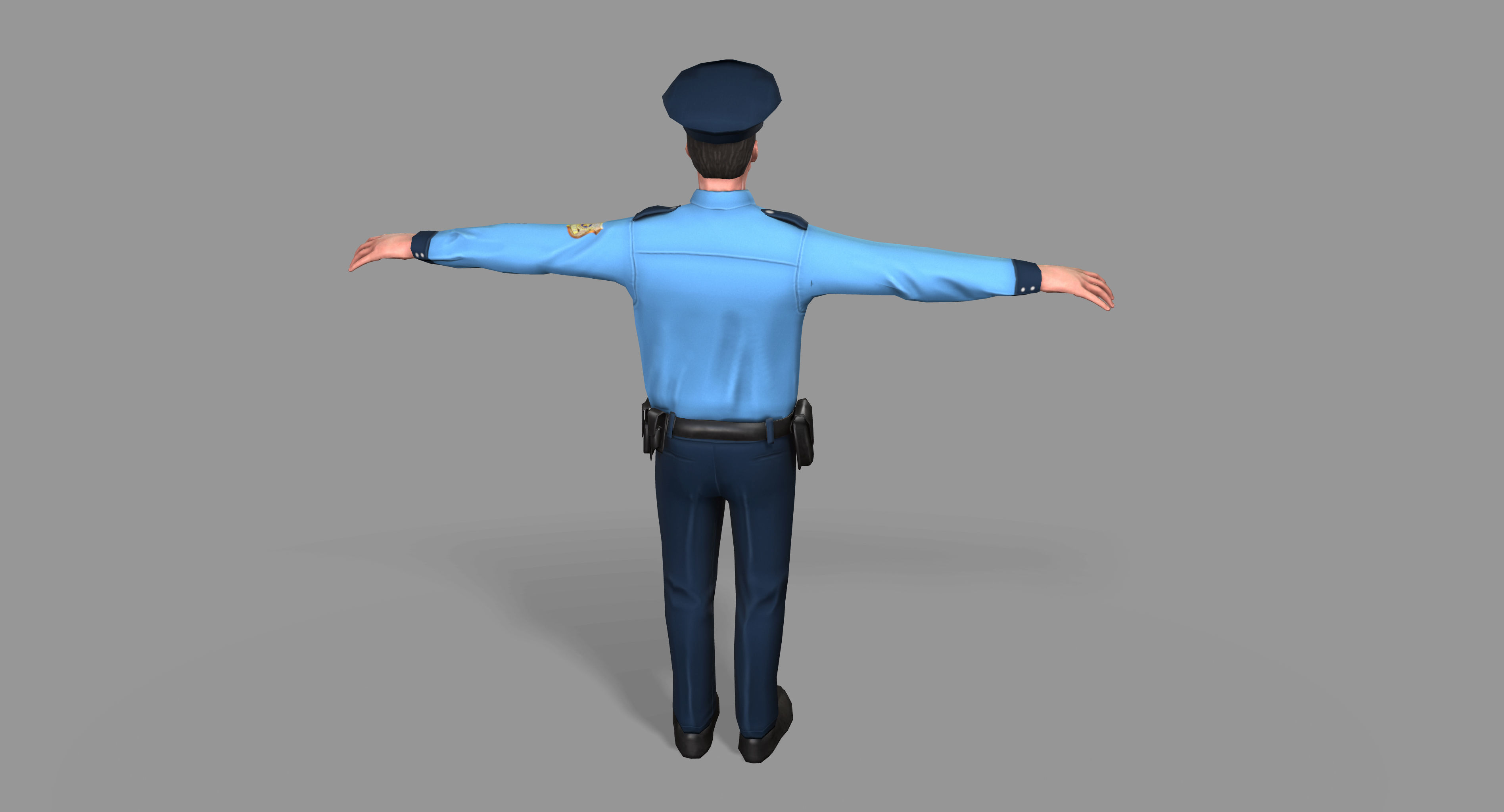 Policeman Low-poly 3D model_12