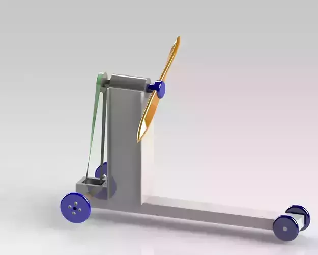 animation of downwind propller vehicle 3D model