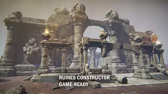 Ruins constructor Low-poly 3D model