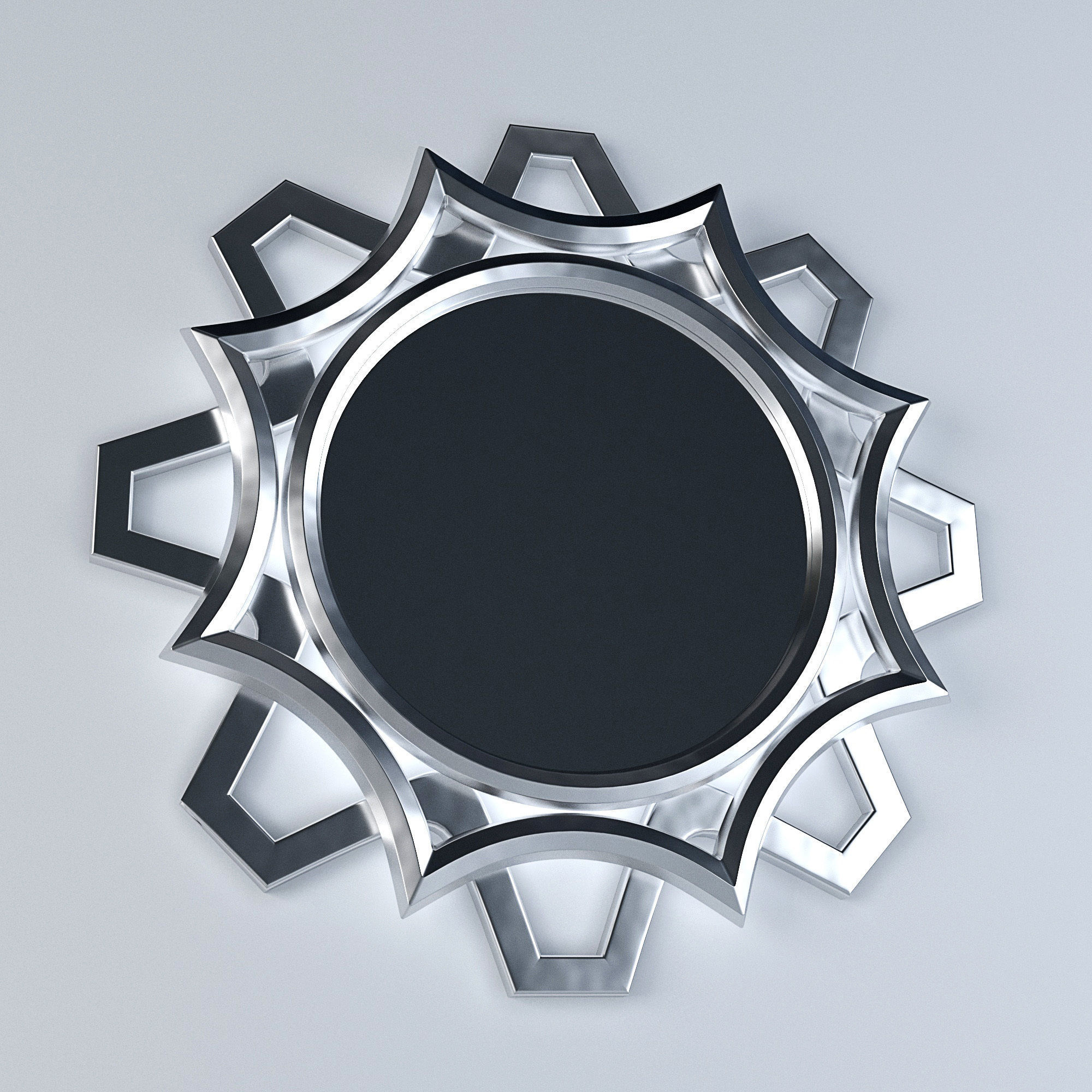 Ornamental Curvy Mirror  3D model_1