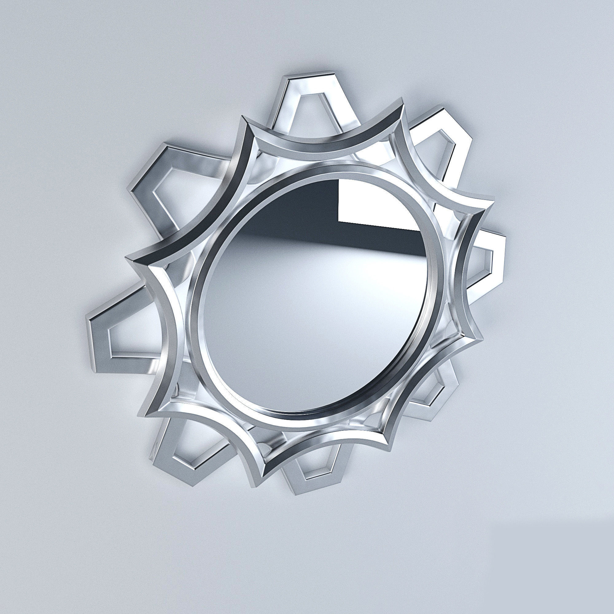 Ornamental Curvy Mirror  3D model_3