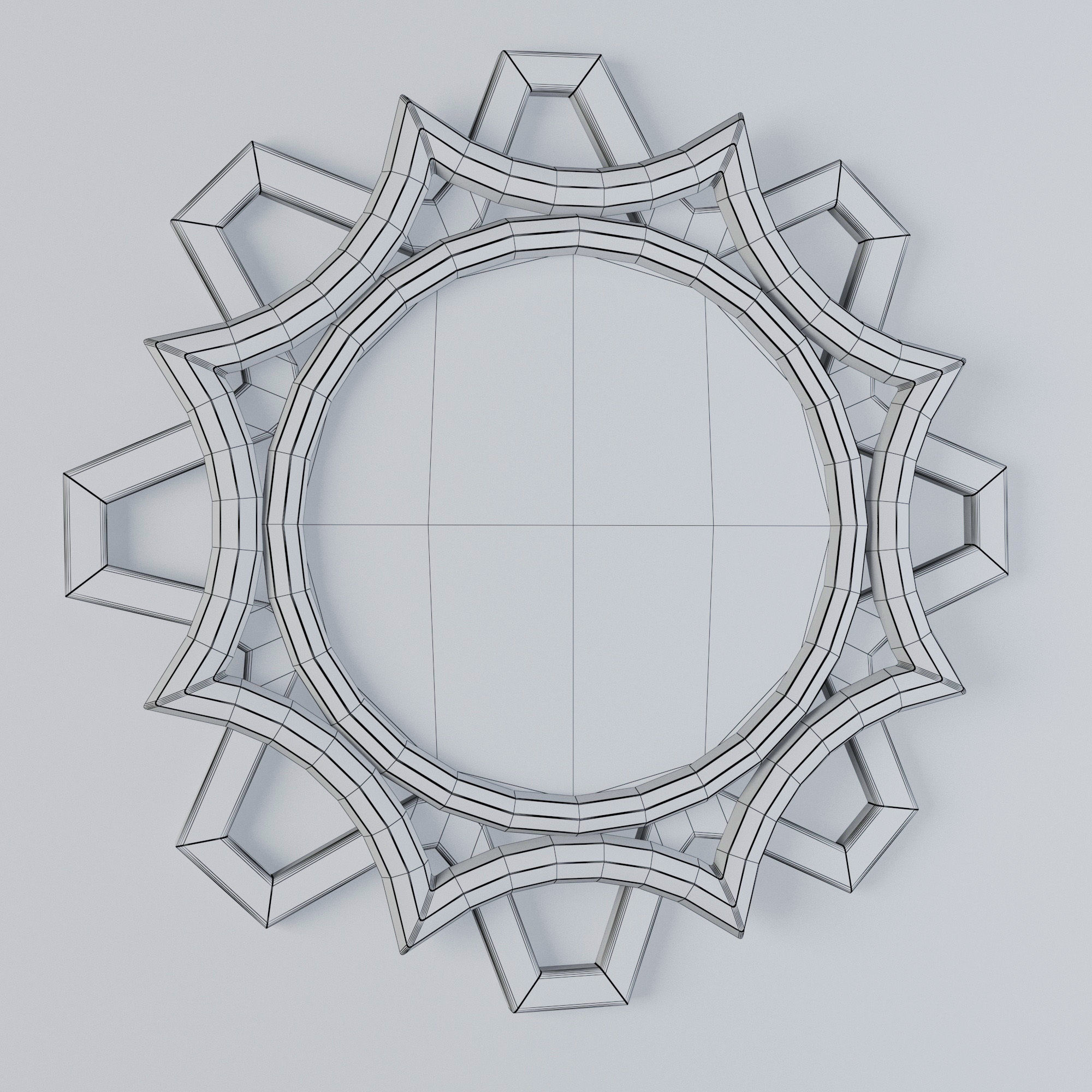 Ornamental Curvy Mirror  3D model_5