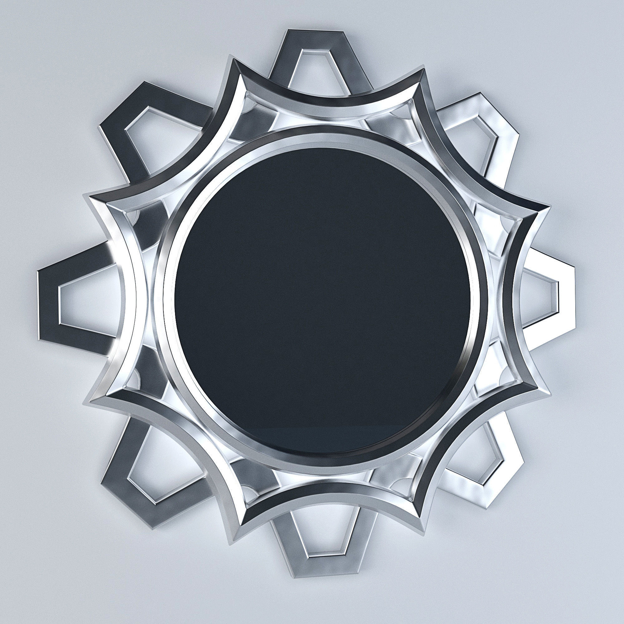Ornamental Curvy Mirror  3D model_2