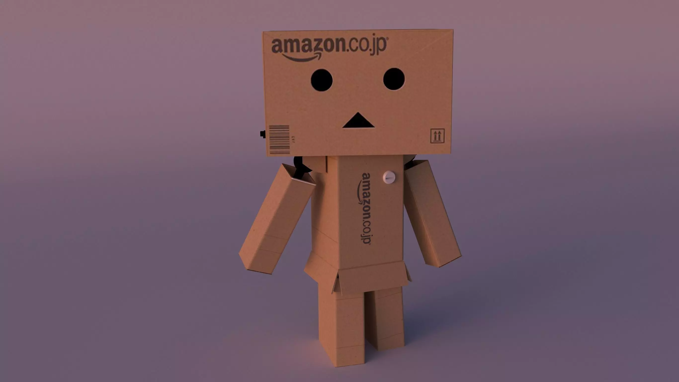 Danbo cardboard box with face Free 3D model