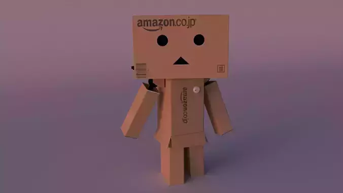 Danbo cardboard box with face Free 3D model