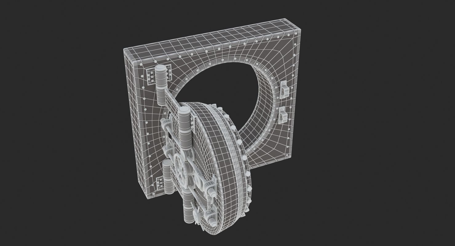Vault Door High Security Bank Safe Entrance 3D model_6