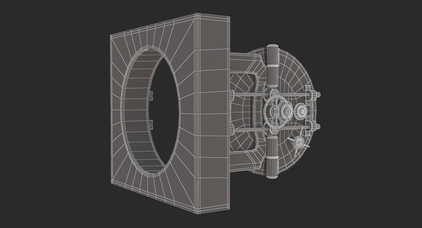 Vault Door High Security Bank Safe Entrance 3D model_11