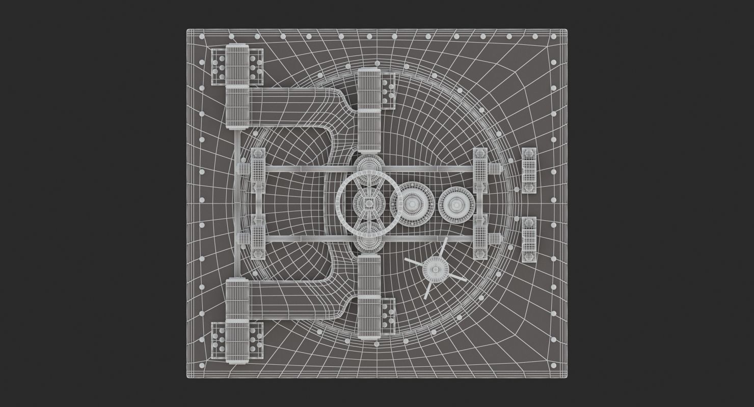 Vault Door High Security Bank Safe Entrance 3D model_8