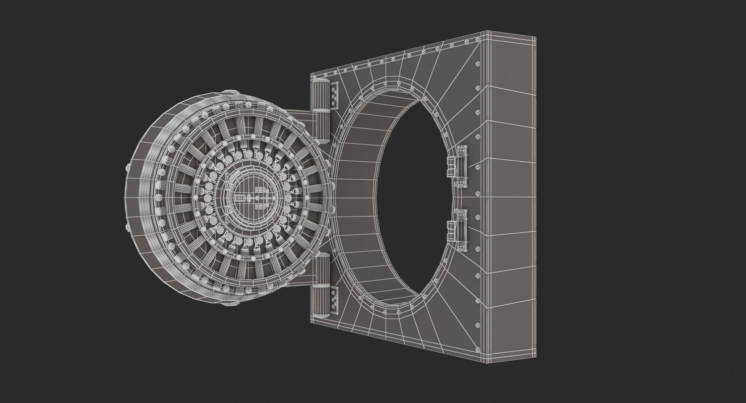 Vault Door High Security Bank Safe Entrance 3D model_9