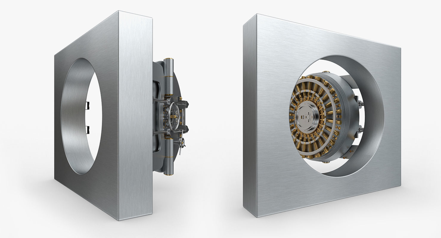 Vault Door High Security Bank Safe Entrance 3D model_1