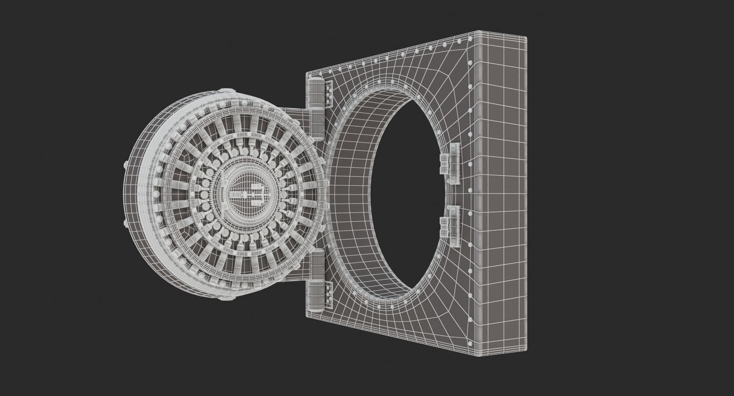 Vault Door High Security Bank Safe Entrance 3D model_10
