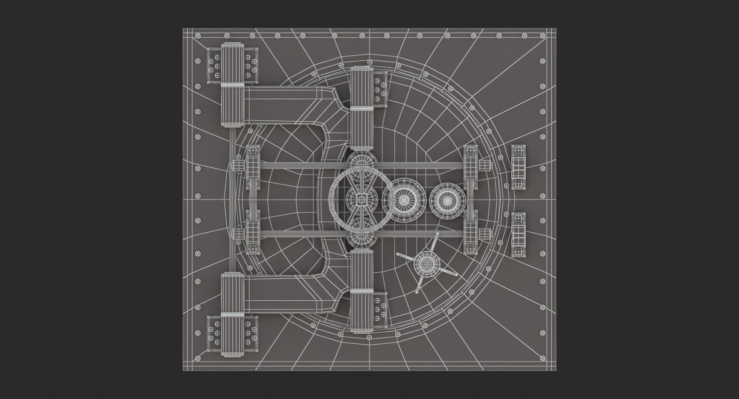 Vault Door High Security Bank Safe Entrance 3D model_7