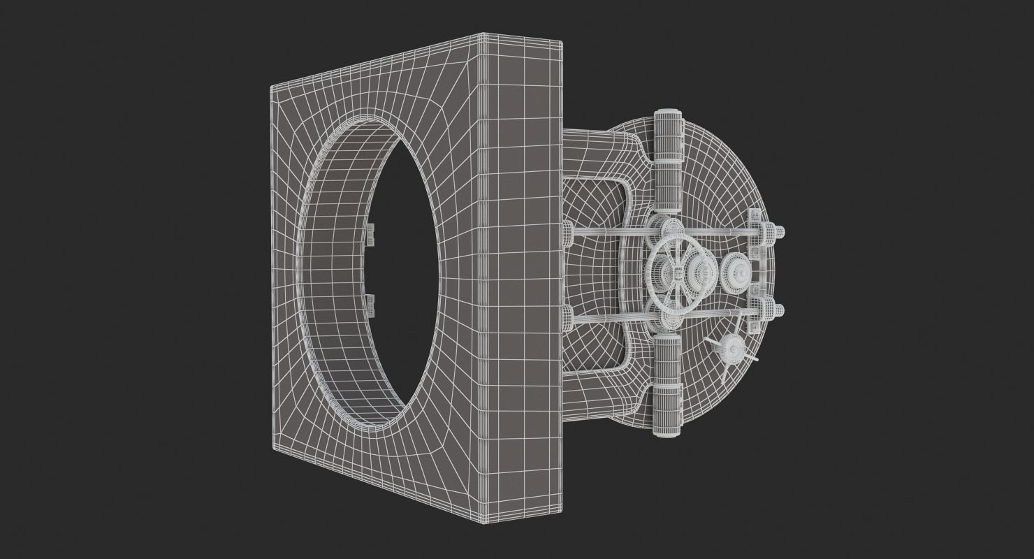 Vault Door High Security Bank Safe Entrance 3D model_12