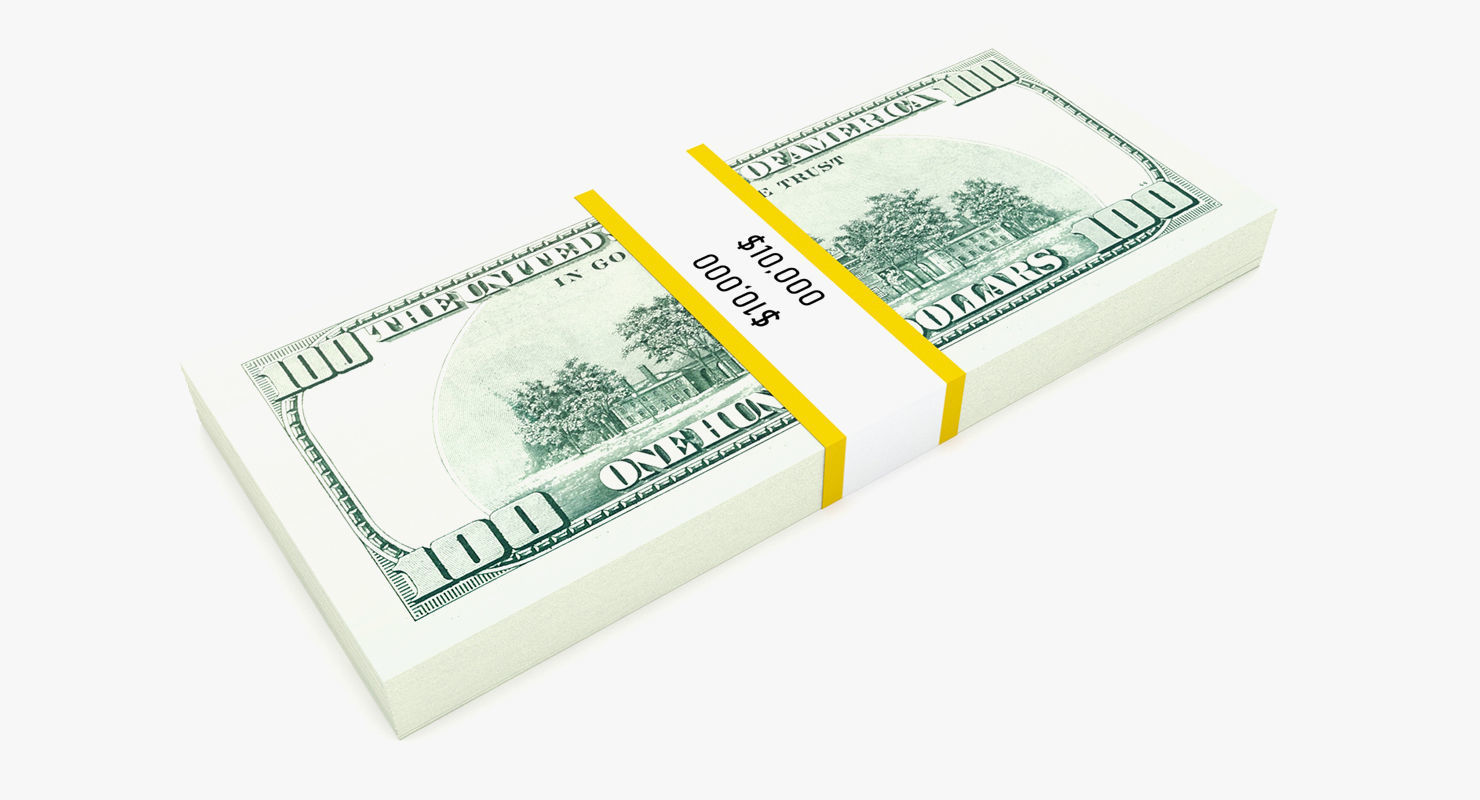 Bank Collection - 100 Dollar Bill Pack 3D model_2