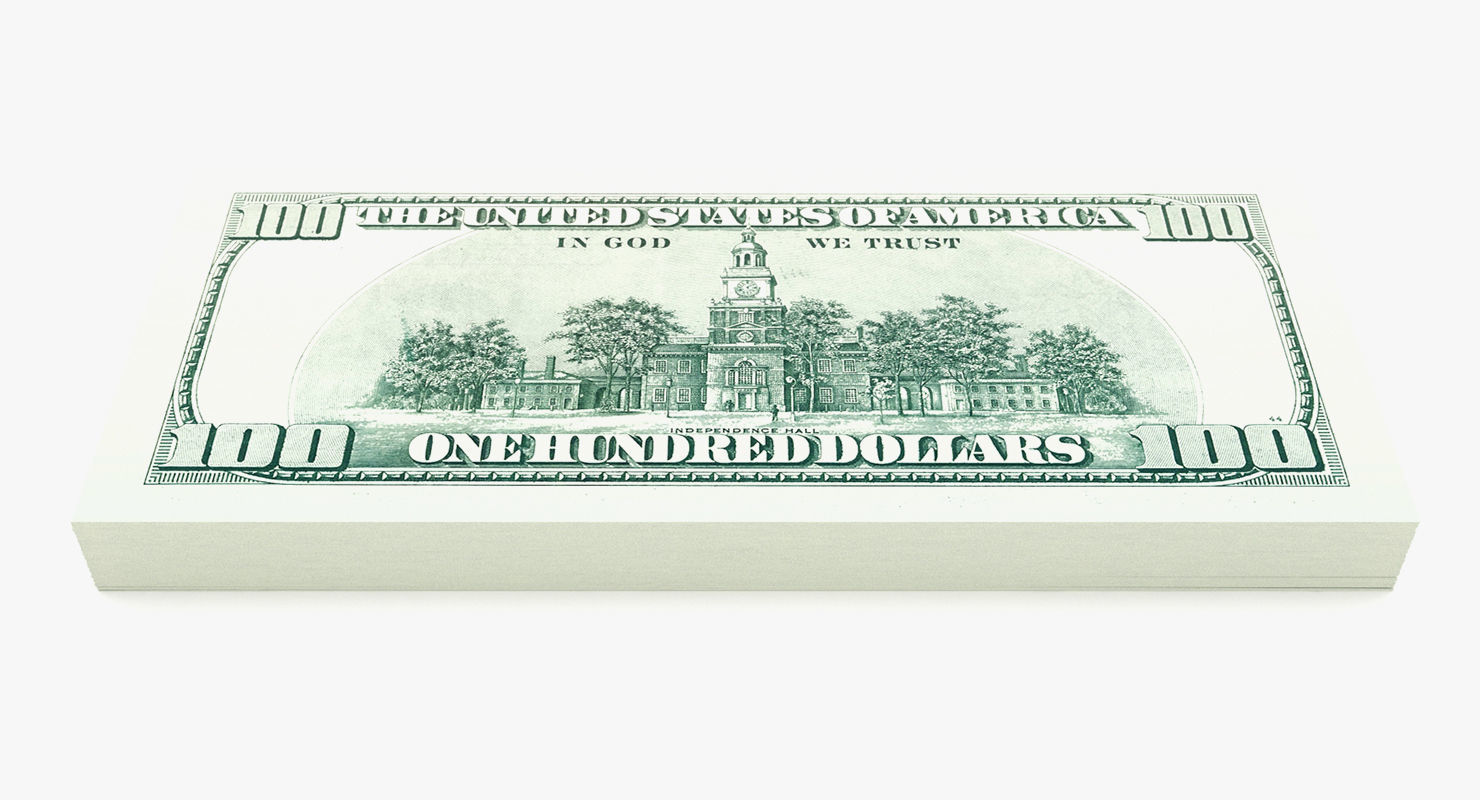 Bank Collection - 100 Dollar Bill Pack 3D model_4