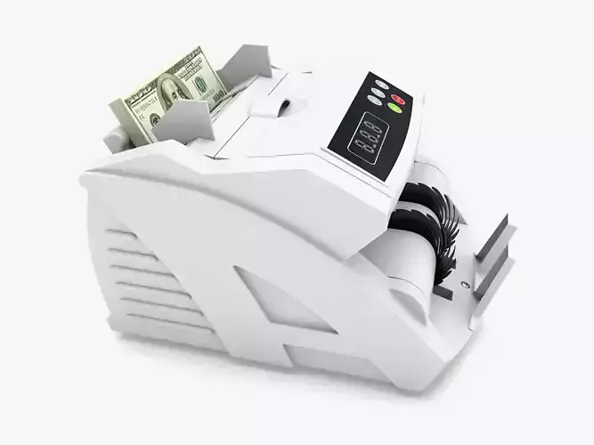 Money Counter With Dollar Pack 3D model