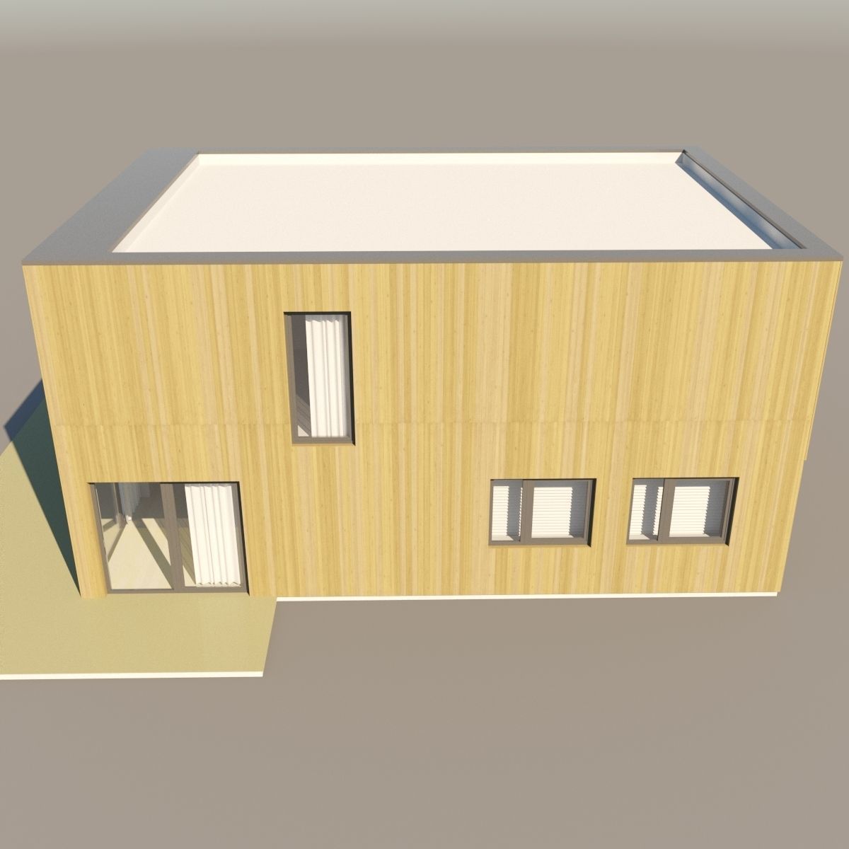 Modern Suburban house for backgrounds 3D model_5