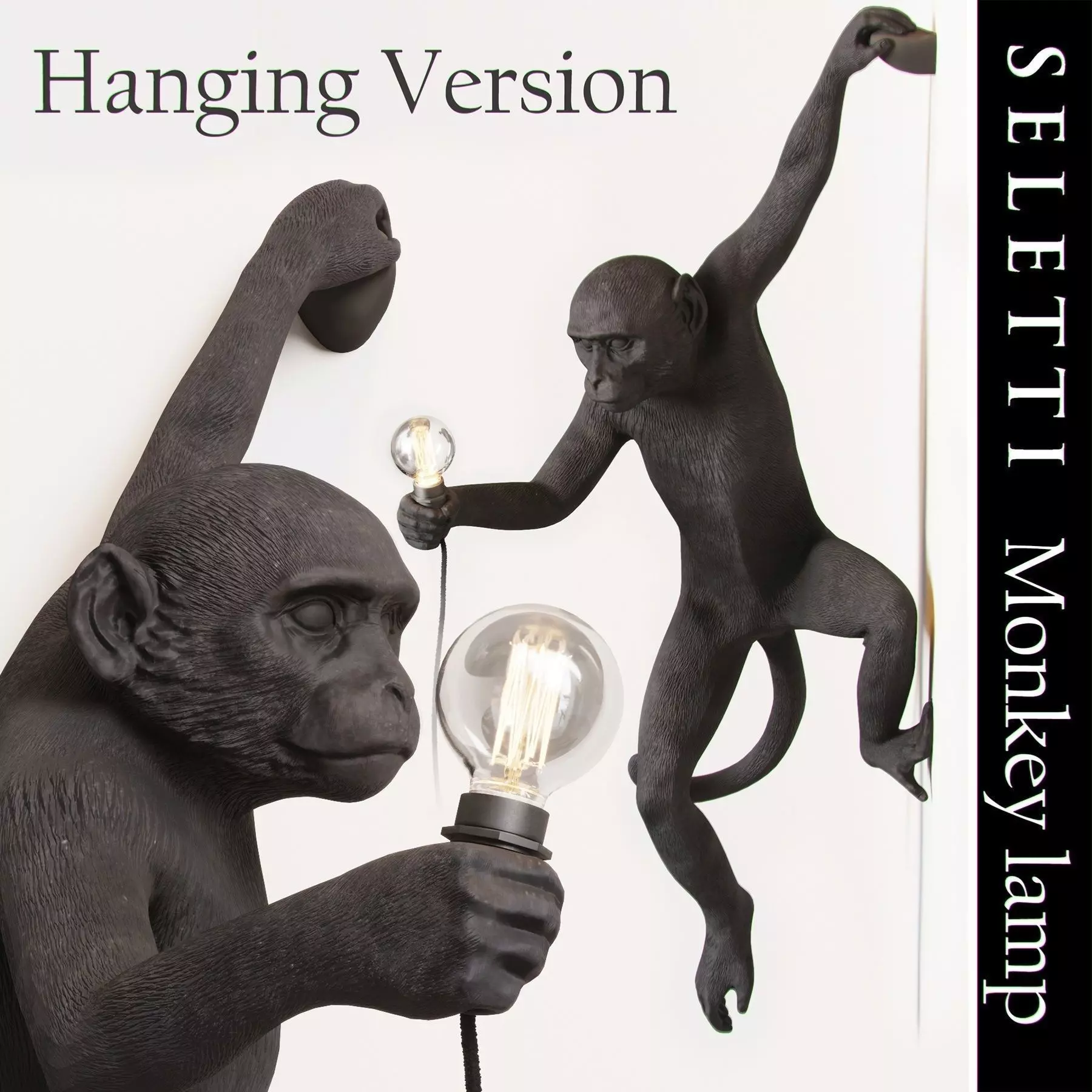 The Monkey Lamp Hanging Left Version  Low and High poly Low-poly 3D model_0
