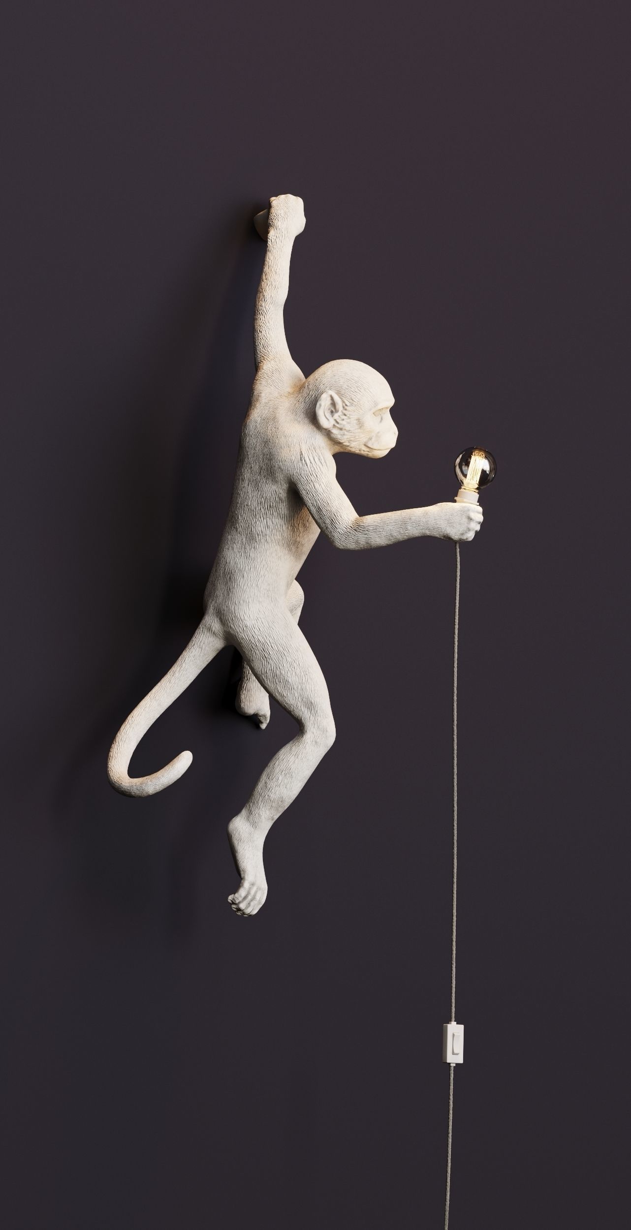 The Monkey Lamp Hanging Left Version  Low and High poly Low-poly 3D model_25