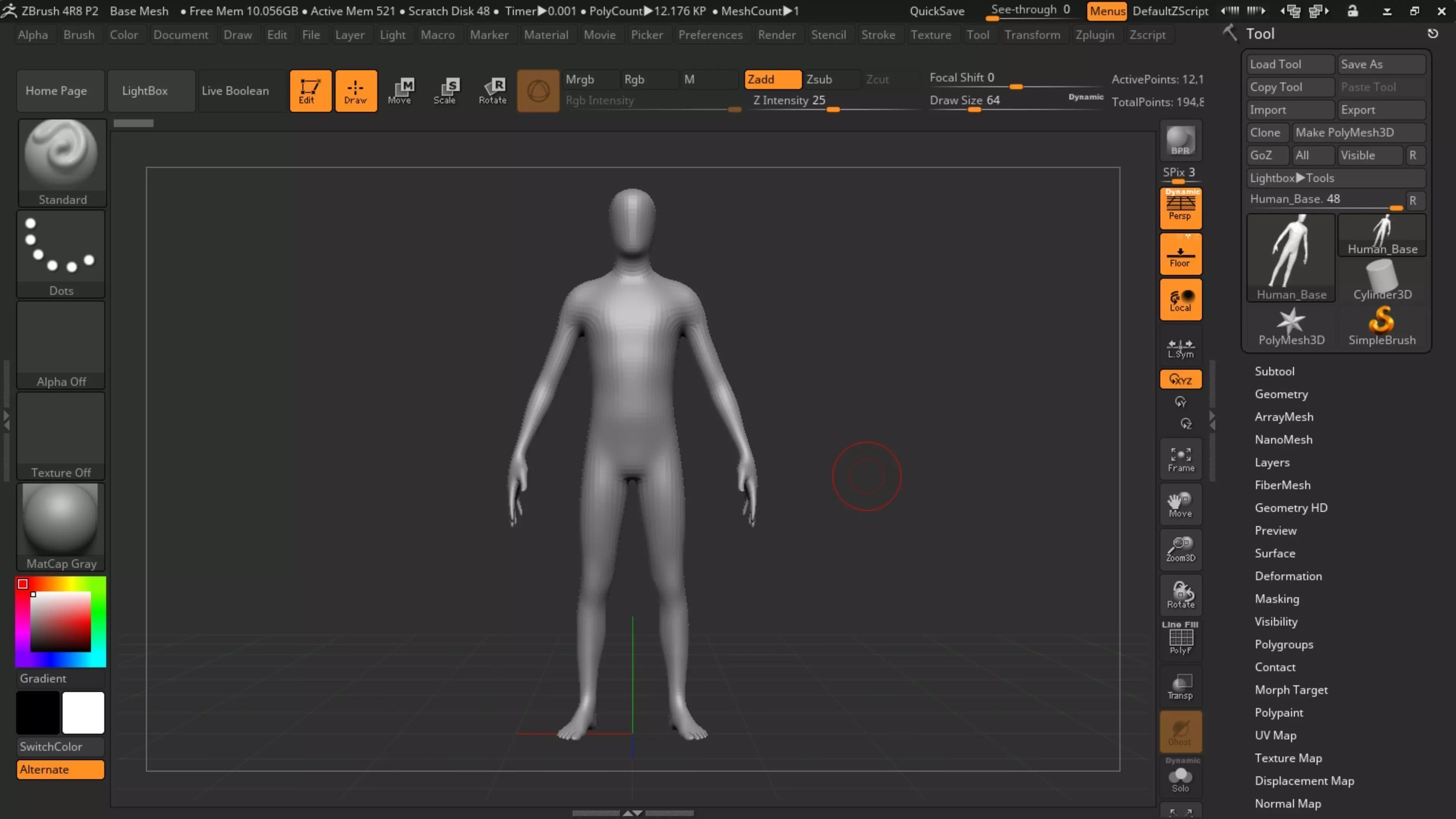 Human Base Mesh Low-poly 3D model_0