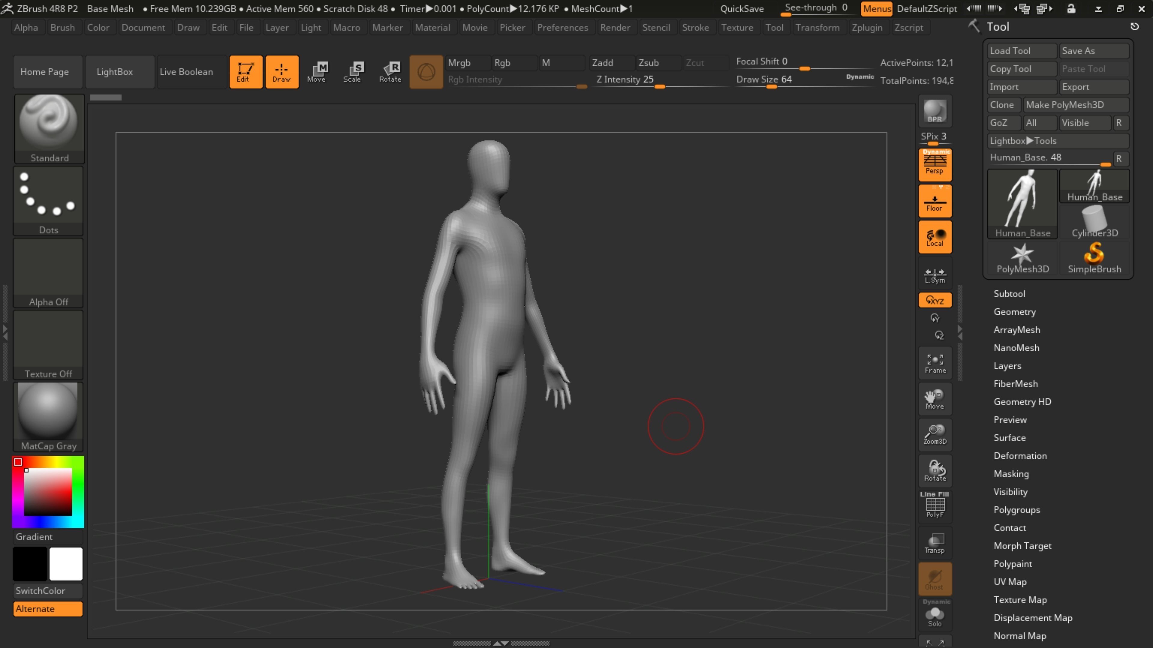 Human Base Mesh Low-poly 3D model_4
