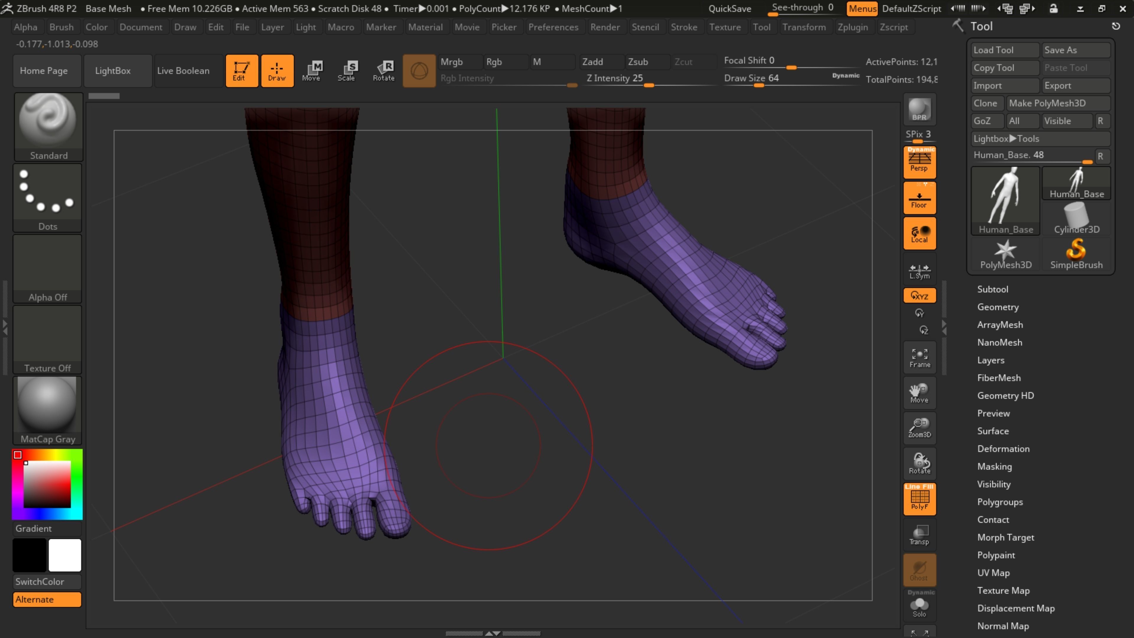 Human Base Mesh Low-poly 3D model_5