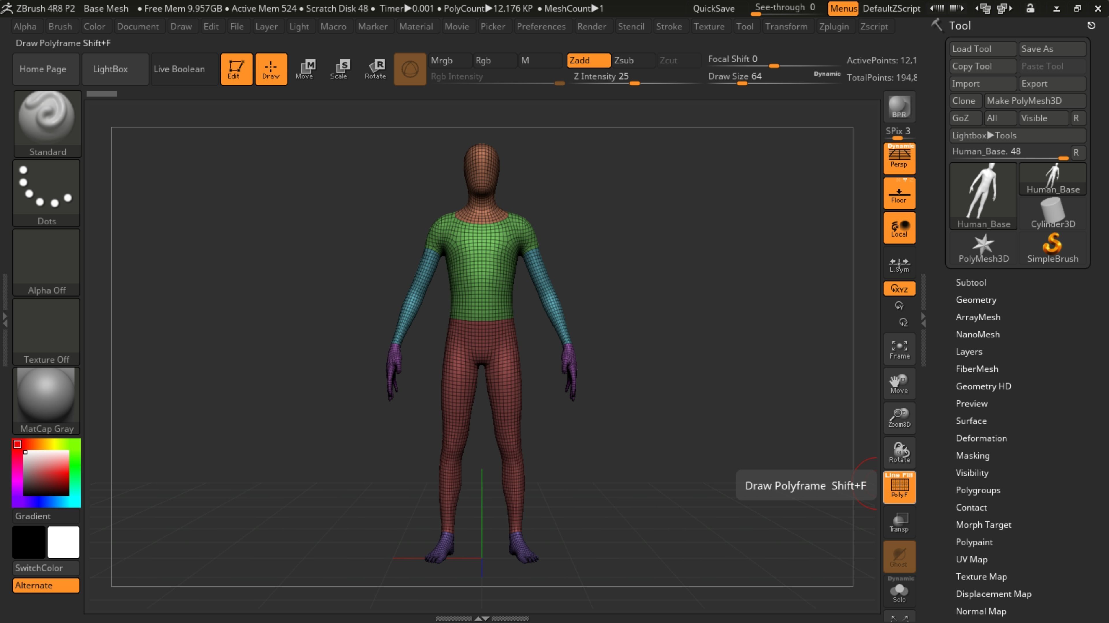 Human Base Mesh Low-poly 3D model_1
