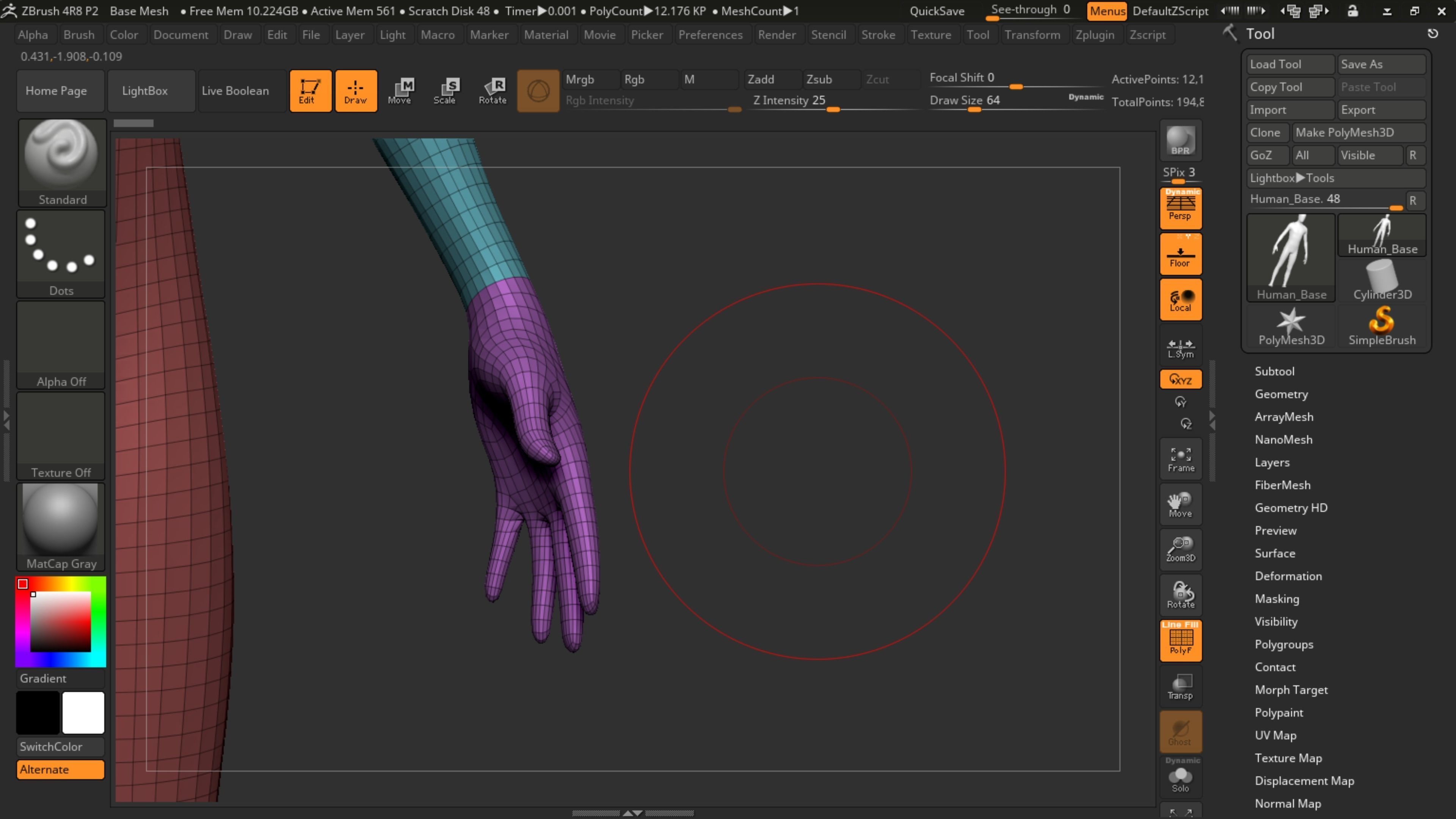 Human Base Mesh Low-poly 3D model_3