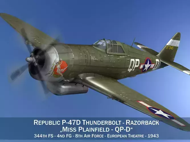Republic P-47D Thunderbolt - Miss Plainfield 3D model