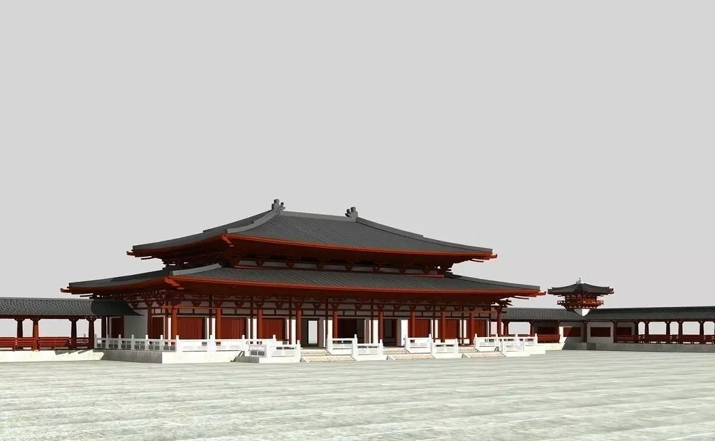 chinese the Great Buddhas Hall 3D model_0