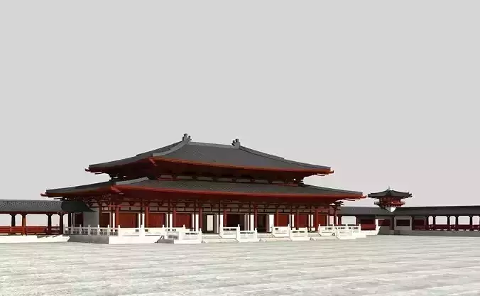 chinese the Great Buddhas Hall 3D model