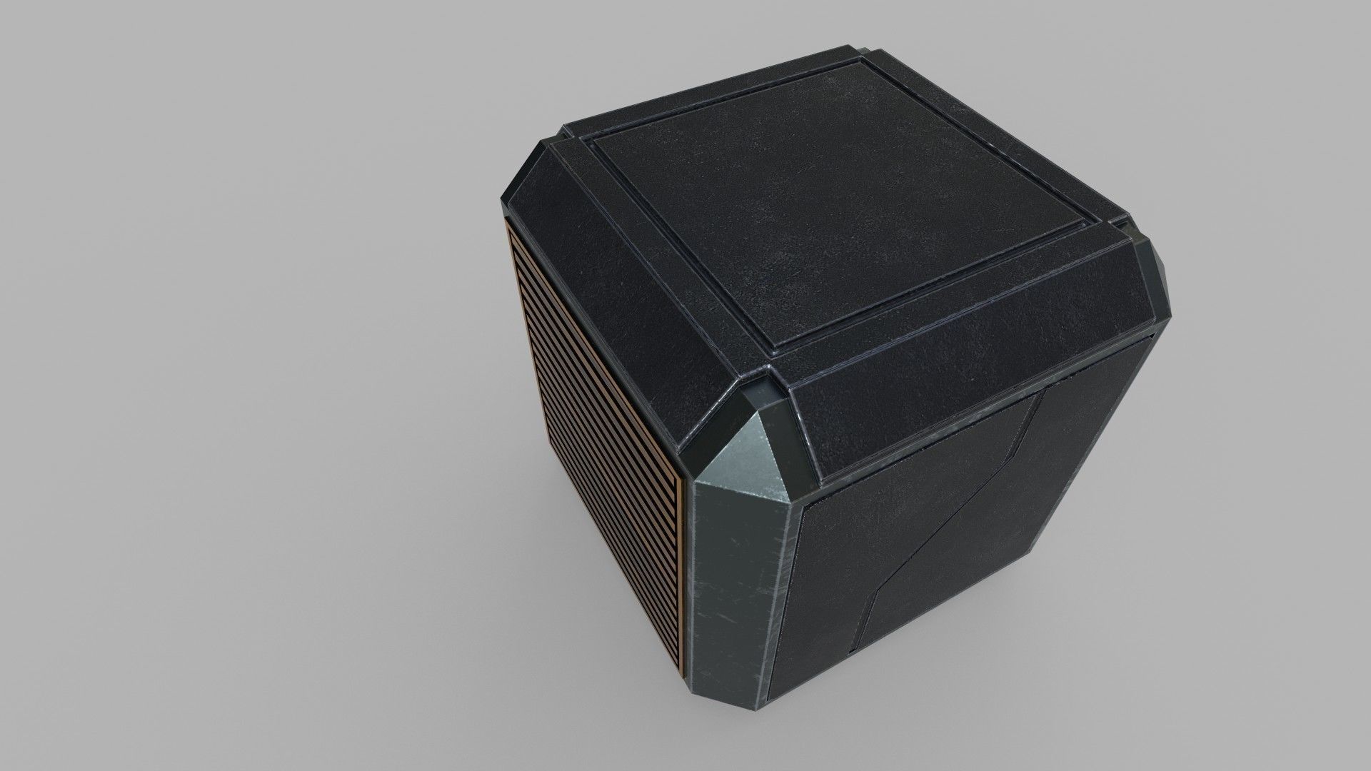 SciFi hightech Crate Low-poly 3D model_2