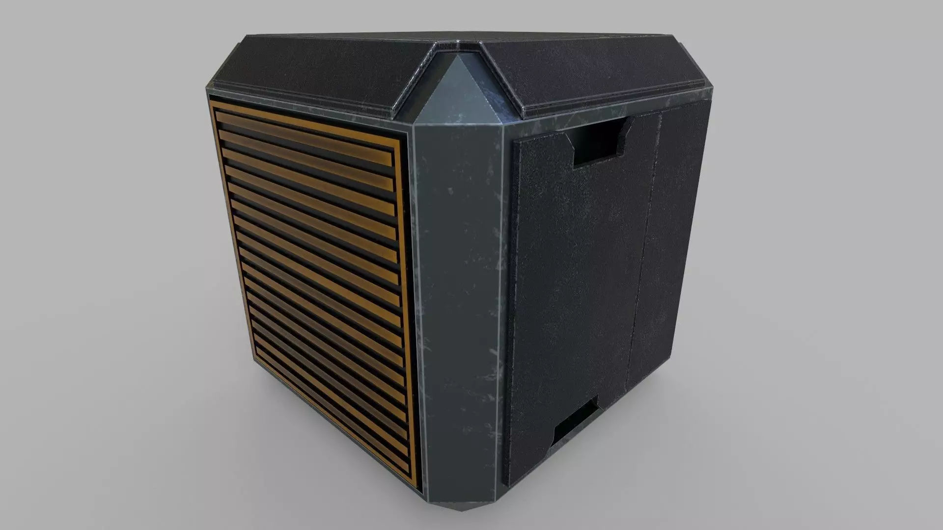 SciFi hightech Crate Low-poly 3D model_0