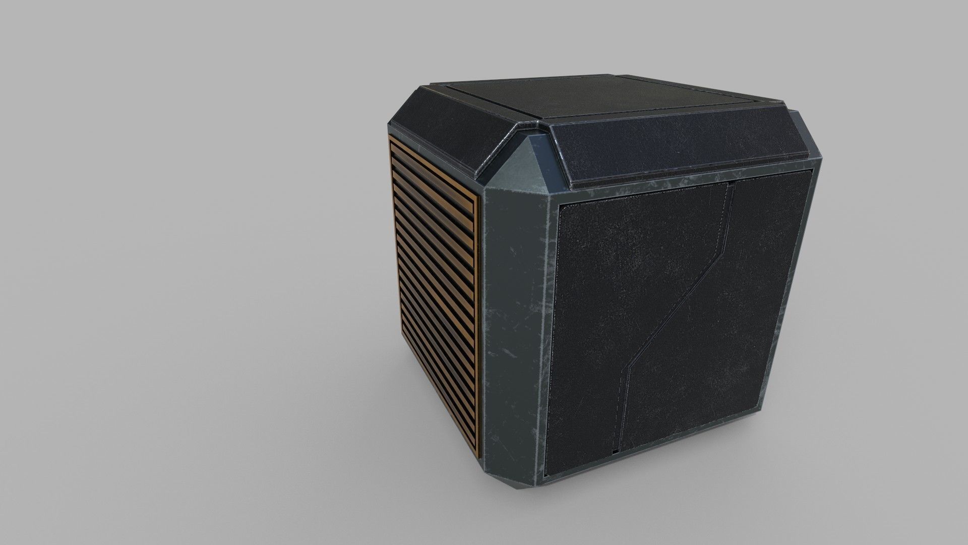 SciFi hightech Crate Low-poly 3D model_1