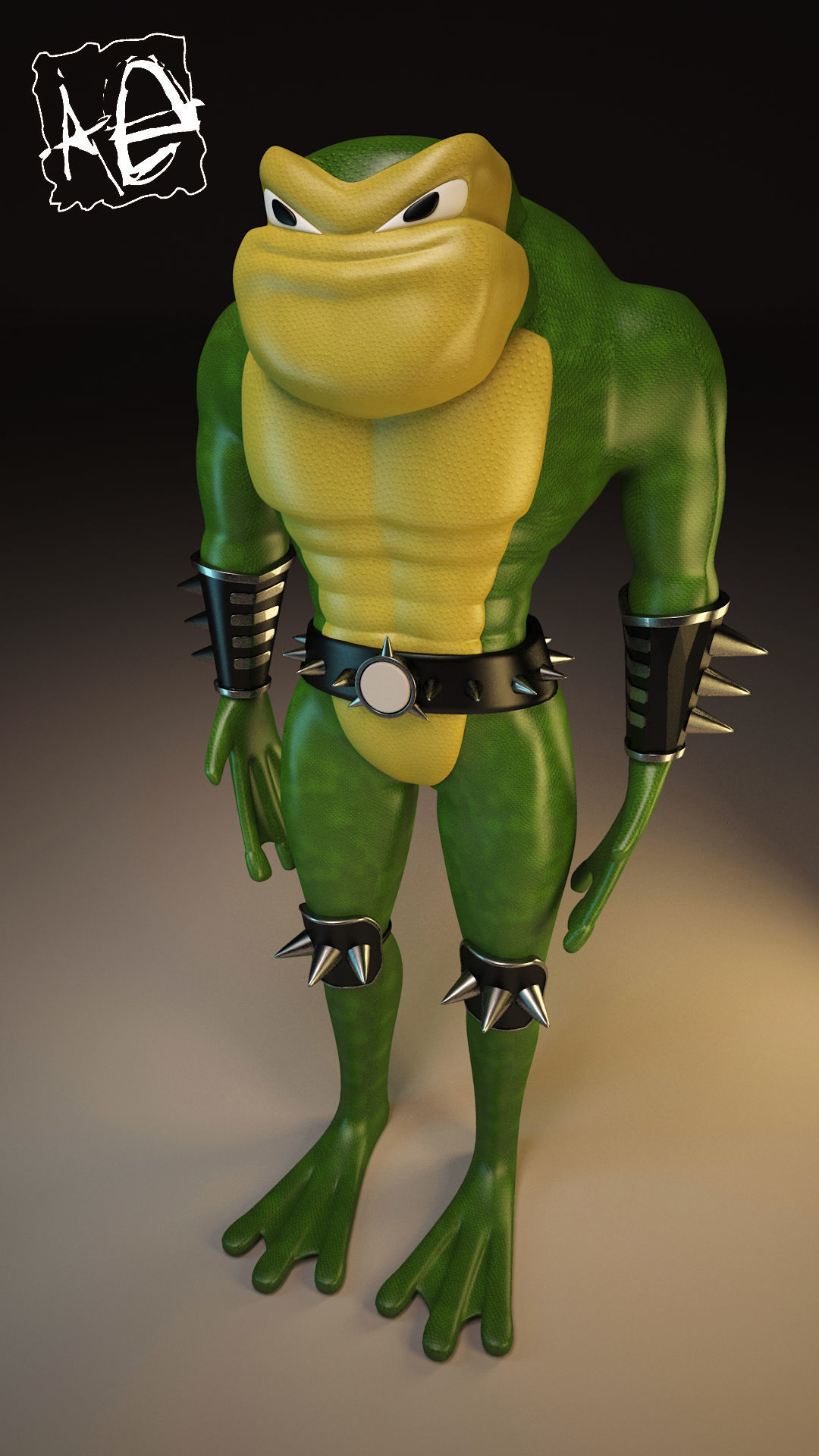Battletoads frog 3D print model_3