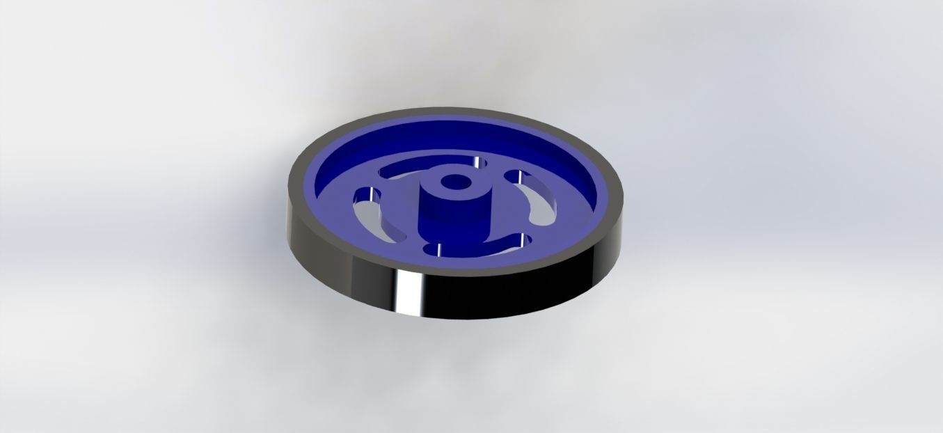 LLANTA DELGADA AZUL DE 62MM Free 3D model_1