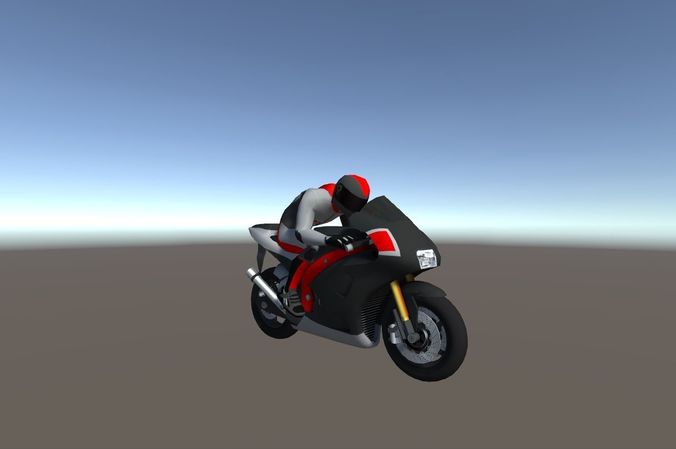 Low Poly Racing Bike With Rider-3 Low-poly 3D model
