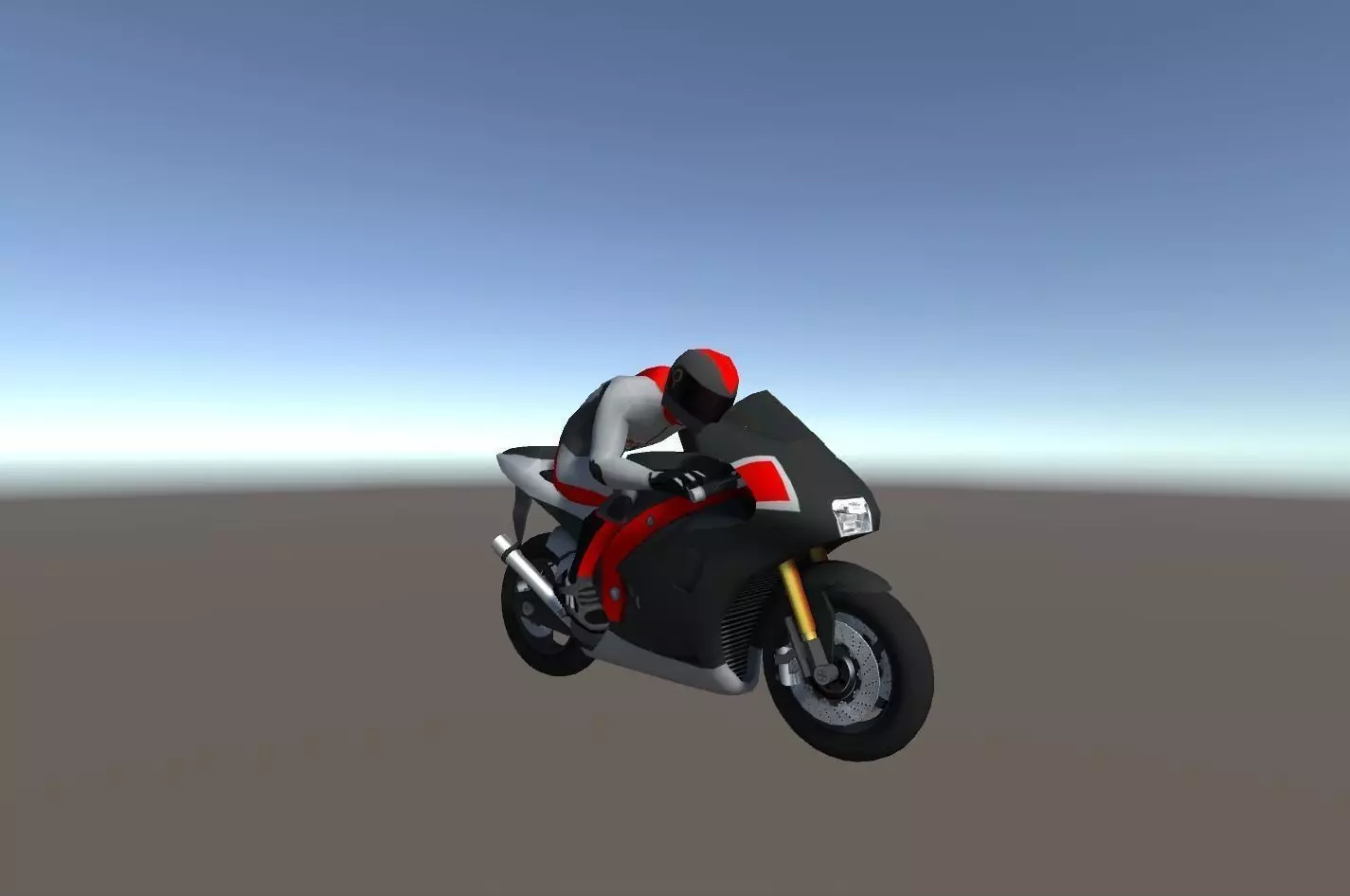 Low Poly Racing Bike With Rider-3 Low-poly 3D model