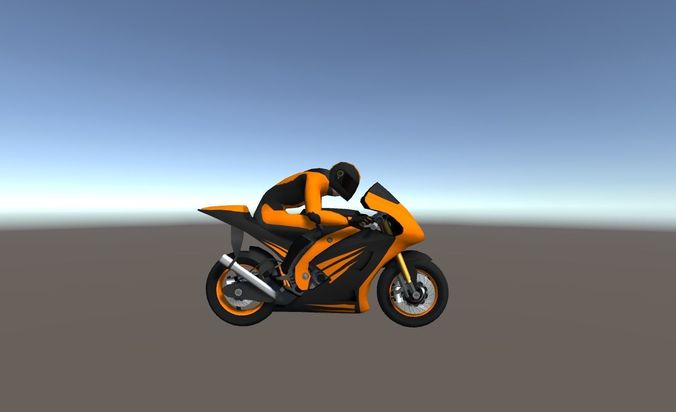 Low Poly Racing Bike With Rider-4 Low-poly 3D model