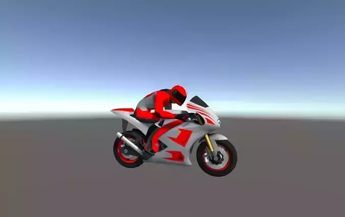 Low Poly Racing Bike With Rider-5 Low-poly 3D model