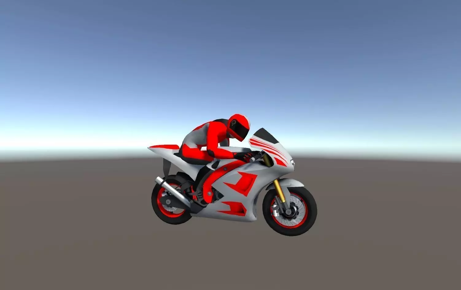 Low Poly Racing Bike With Rider-5 Low-poly 3D model